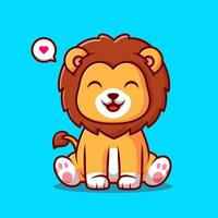 mignonne Lion séance dessin animé vecteur