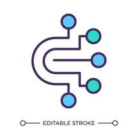 circuit planche chemin rgb Couleur icône. réseau nœuds. information technologie. numérique réseau. ordinateur ingénierie. isolé illustration. Facile rempli ligne dessin. modifiable accident vasculaire cérébral vecteur