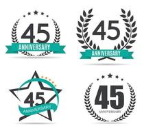 modèle logo 45 ans anniversaire illustration vectorielle vecteur