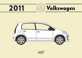 2011 vw en haut voiture affiche art vecteur