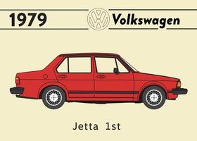 1979 vw Jetta voiture affiche art vecteur