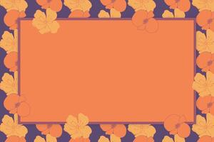 floral Cadre ou frontière Contexte dans Orange et violet Couleur vecteur