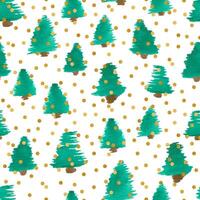 aquarelle Noël ou pin arbre sans couture modèle conception avec or points vecteur