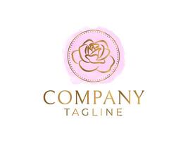 élégant Rose logo conception avec aquarelle Contexte vecteur