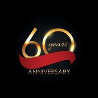 modèle logo 60 ans anniversaire illustration vectorielle vecteur