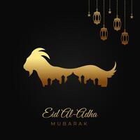 or fête de eid Al al-adha affiche salutation carte conception illustration vecteur