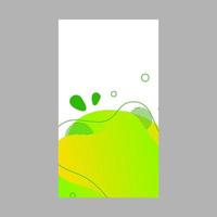 fond de médias sociaux fluide abstrait dynamique vert citron. bannière web à bulles ondulées, écran, design coloré d'application mobile. formes de gradient liquide qui coule. modèle de thème d'histoires de réseaux sociaux géométriques vecteur