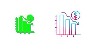 graphique vers le bas icône conception vecteur