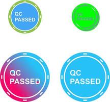 unique QC réussi icône conception vecteur