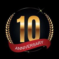 logo modèle 10 ans anniversaire vector illustration