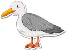 autocollant de dessin animé oiseau colombe sur fond blanc vecteur