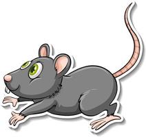 un autocollant de dessin animé d'animal de rat gris