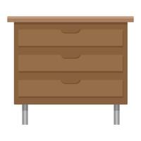 armoire à tiroirs en bois marron vecteur