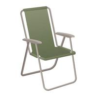 chaise pliée verte pour le camping vecteur