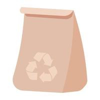 sac en papier avec icône de recyclage vecteur
