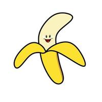 jolie mascotte banane kawaii vecteur
