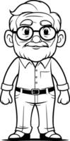 grand-père dessin animé mascotte personnage illustration. grand-père avec des lunettes vecteur