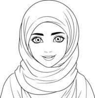 hijab femme visage de musulman femme. vecteur