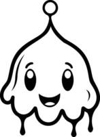 mignonne bonhomme de neige kawaii personnage icône illustration designicon vecteur