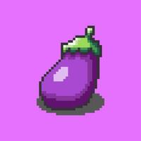 aubergine pixel art. illustration conception vecteur