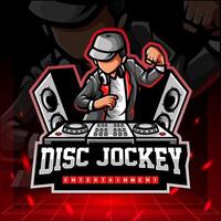 disque jockey mascotte. esport logo conception vecteur