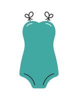 été vert maillot de bain. plat dessin animé illustration isolé sur blanc Contexte. été imprimer, vacances, les vacances, tenue de plage. vecteur