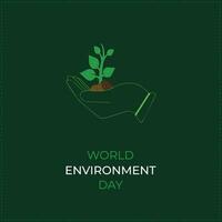 monde environnement journée juin 5 vacances concept environnement journée bannière affiche et carte modèle pour Contexte plat illustration vecteur