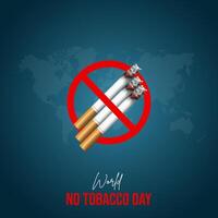 monde le tabac jour, non fumeur journée social médias affiche conception vecteur