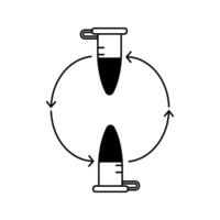eppendorf tube avec cercle flèche, illustration de centrifuger processus icône vecteur