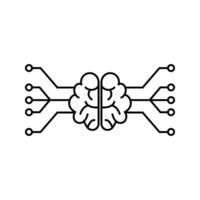 cerveau avec électrique circuit, illustration de artificiel intelligence vecteur