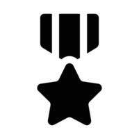Facile étoile médaille solide icône. le icône pouvez être utilisé pour sites Internet, impression modèles, présentation modèles, illustrations, etc vecteur