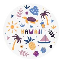 collection américaine. illustration vectorielle du thème d'Hawaï. symboles d'état