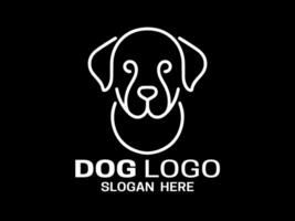 minimaliste contour chien logo icône modèle vecteur