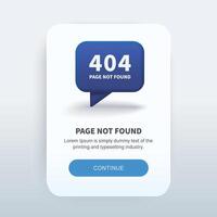 404 Erreur page ne pas a trouvé .entreprise concept app filtrer. moderne écran modèle mobile application. vecteur