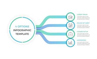 infographie modèle avec 4 les options vecteur