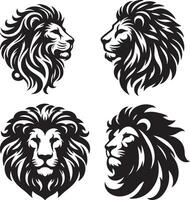 Lion silhouette graphique logo sur blanc Contexte vecteur