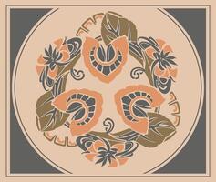 ancien style art nouveau floral botanique décoratif cadres illustration vecteur