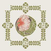art nouveau fleur botanique décoratif cadres Contexte illustration vecteur