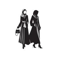 hijab style mode illustration conception silhouette style vecteur