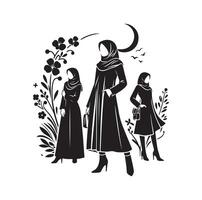 hijab style mode illustration conception silhouette style vecteur