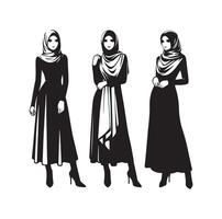 hijab style mode illustration conception silhouette style vecteur