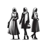 hijab style mode illustration conception silhouette style vecteur