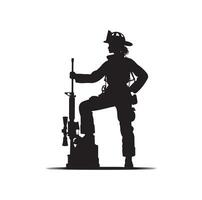 sapeurs pompiers groupe pose silhouette illustration vecteur