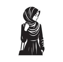 hijab style mode illustration conception silhouette style vecteur