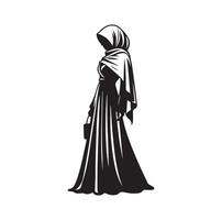 hijab style mode illustration conception silhouette style vecteur