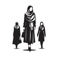 hijab style mode illustration conception silhouette style vecteur