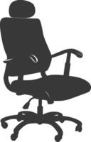 silhouette Bureau chaise noir Couleur seulement vecteur