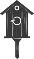 silhouette oiseau maison noir Couleur seulement vecteur