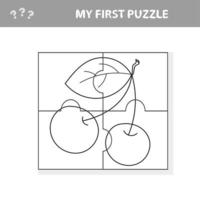 jeu de cerise pour les enfants et les enfants - mon premier puzzle vecteur
