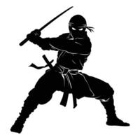 ninja combattant graphique silhouette . vecteur